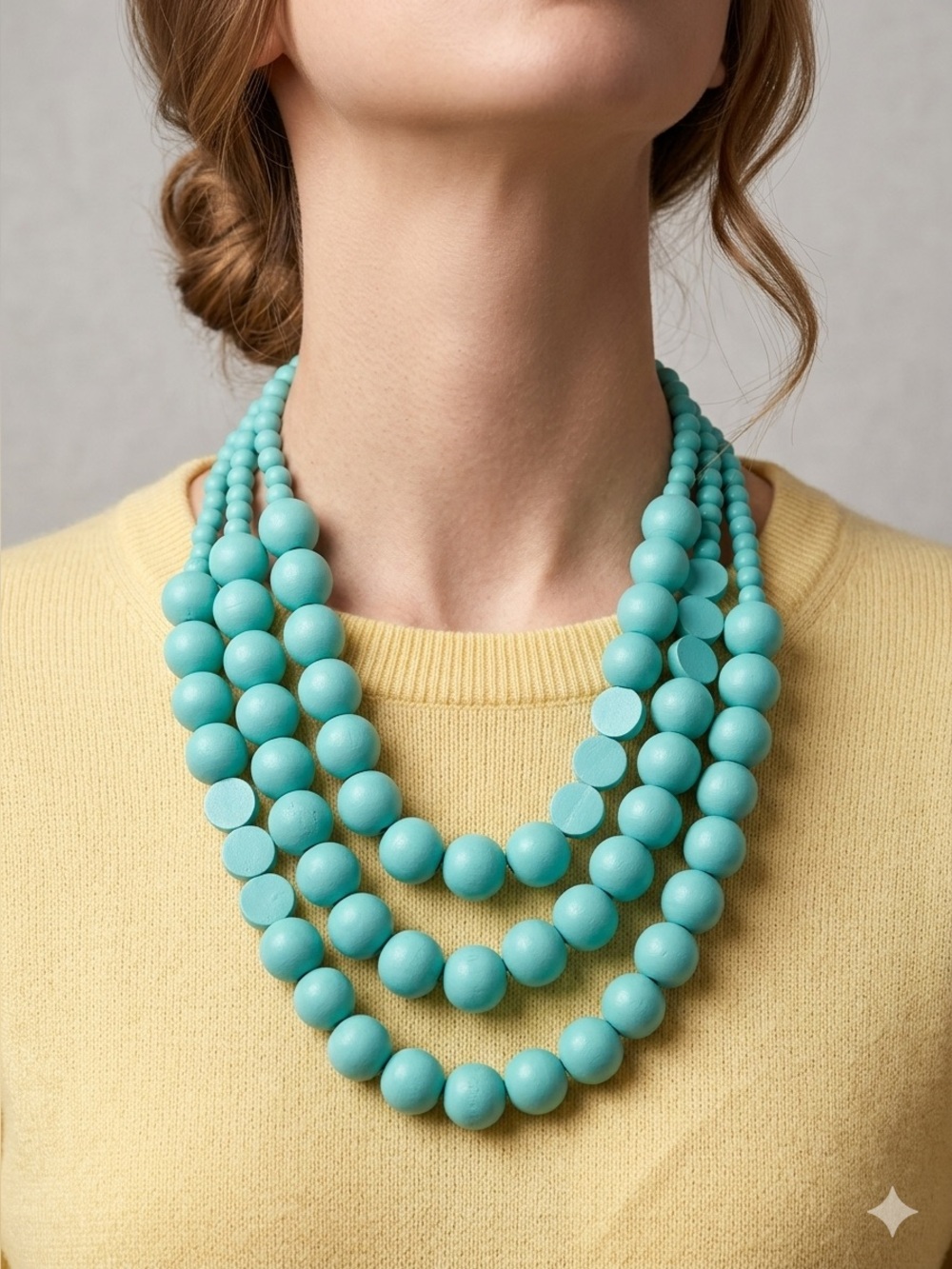 Susan Graver Turquoise Multi-Strand Beaded Necklace
